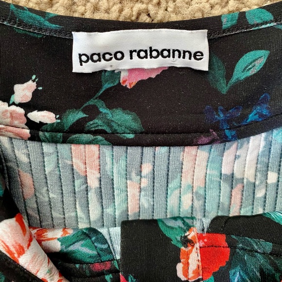 Paco Rabanne Black Rose Garden Pleated Bustier Top - Picture 10 of 12